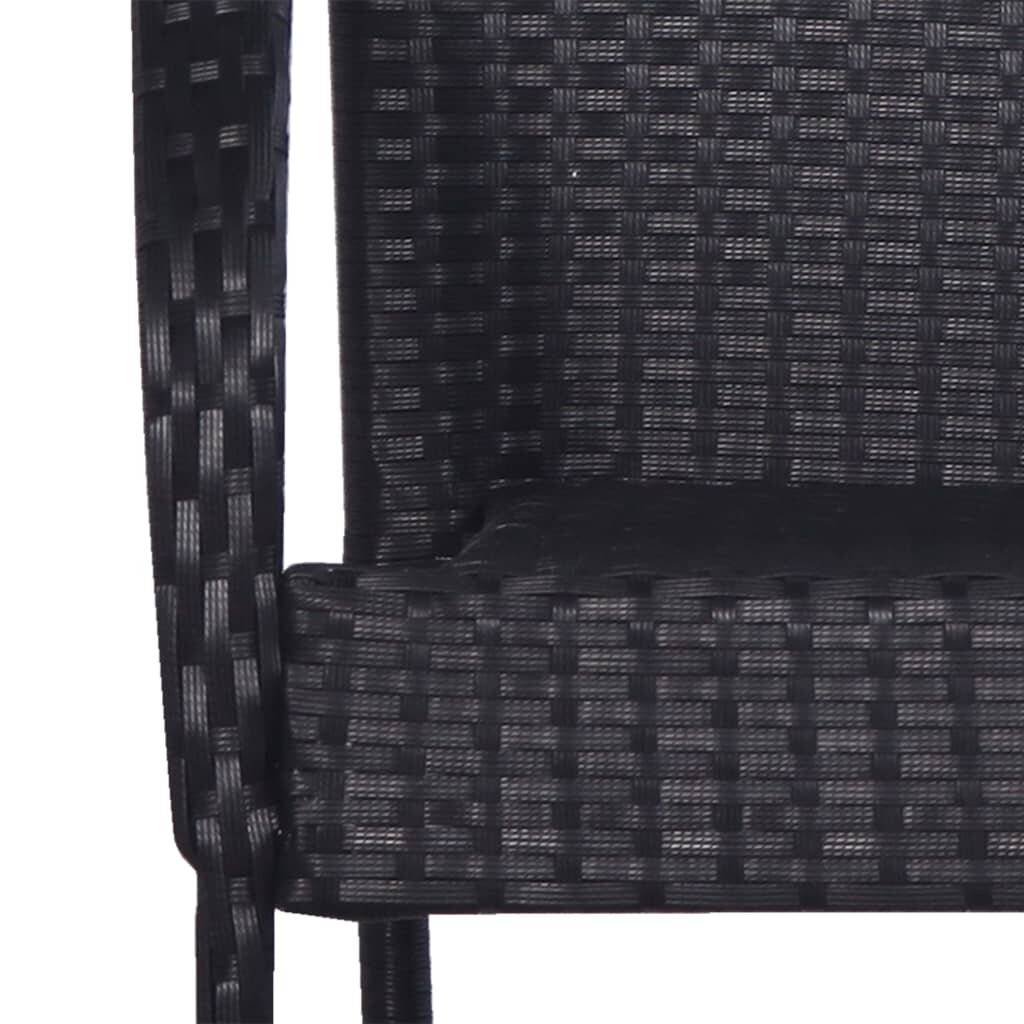 Stapelbare Gartenstühle 4 Stk. Poly Rattan Schwarz-3