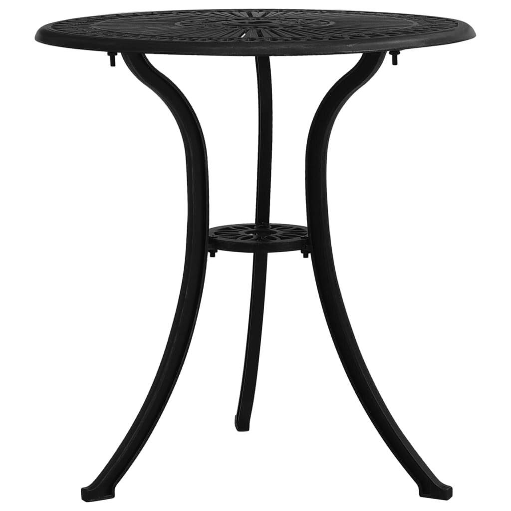 3-tlg. Bistro-Set Aluminiumguss Schwarz-5
