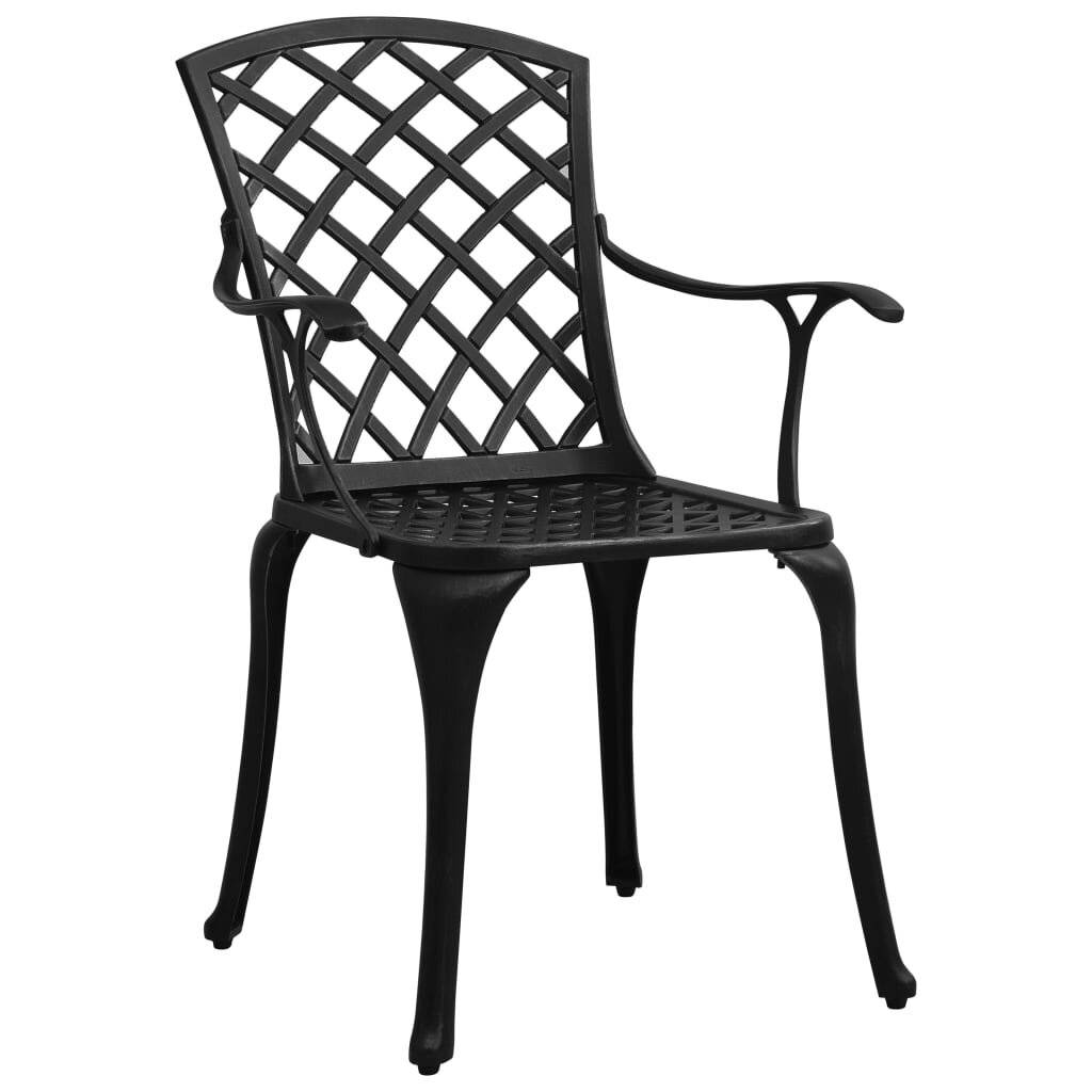 3-tlg. Bistro-Set Aluminiumguss Schwarz-1