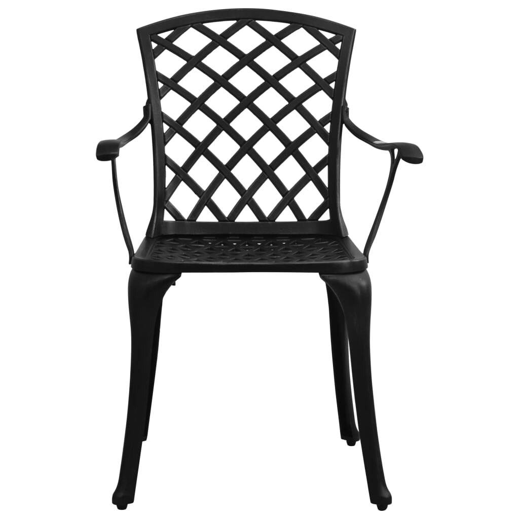 3-tlg. Bistro-Set Aluminiumguss Schwarz-2