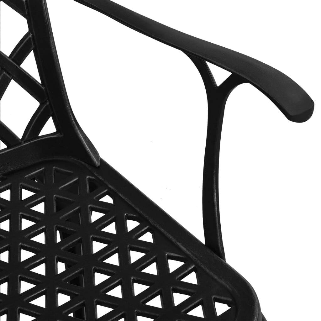 3-tlg. Bistro-Set Aluminiumguss Schwarz-3
