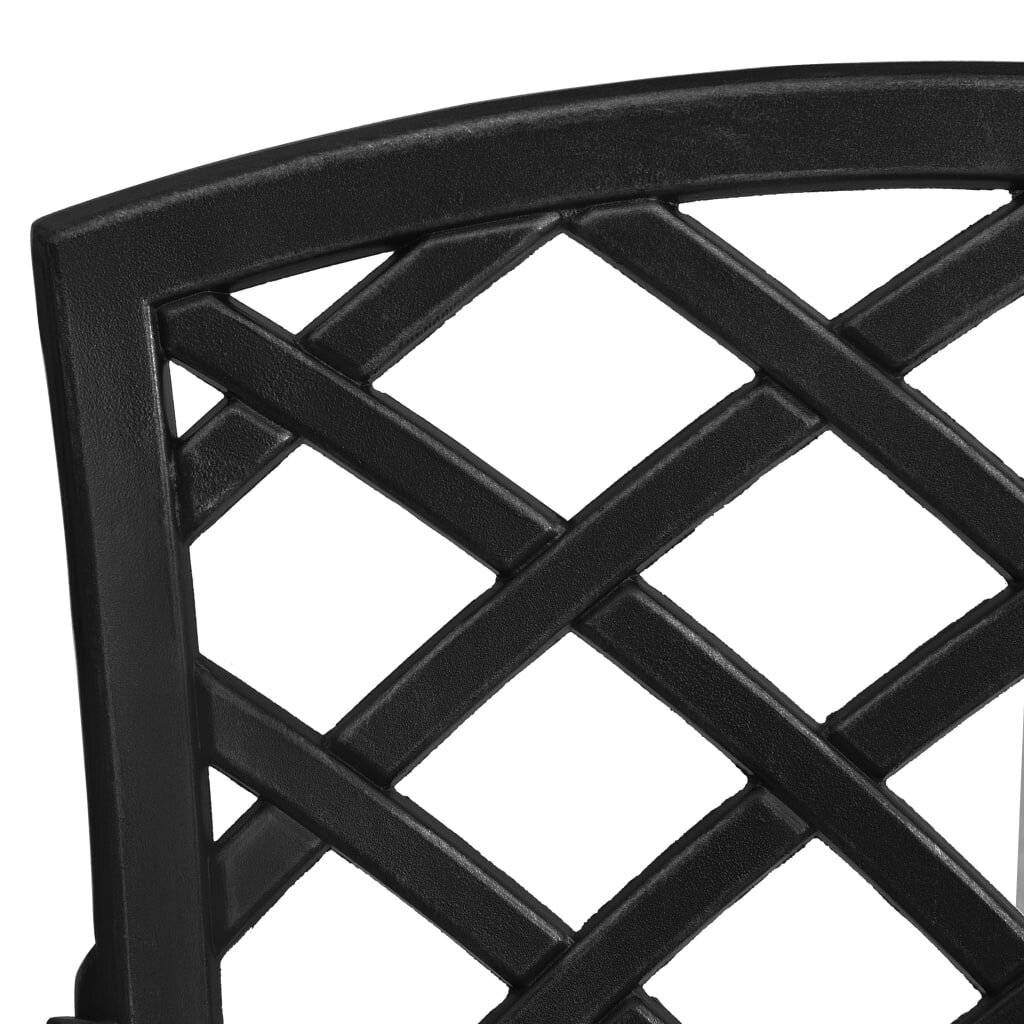 3-tlg. Bistro-Set Aluminiumguss Schwarz-4