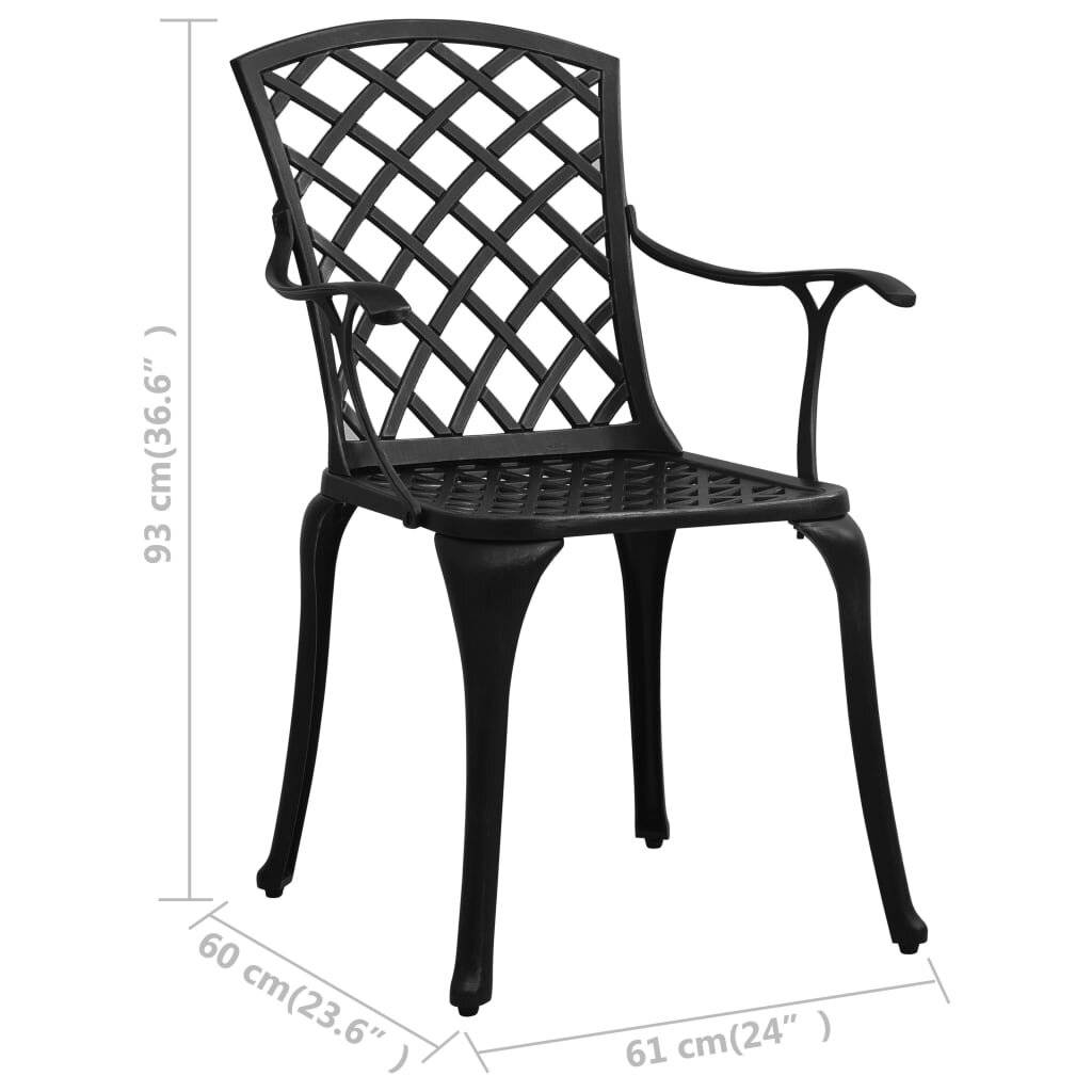 Symbolbild für 3-tlg. Bistro-Set Aluminiumguss Schwarz