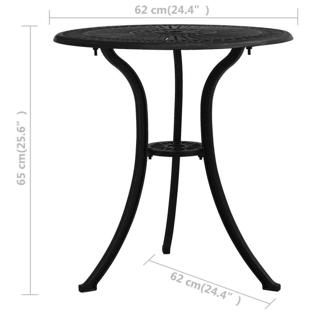 Symbolbild für 3-tlg. Bistro-Set Aluminiumguss Schwarz