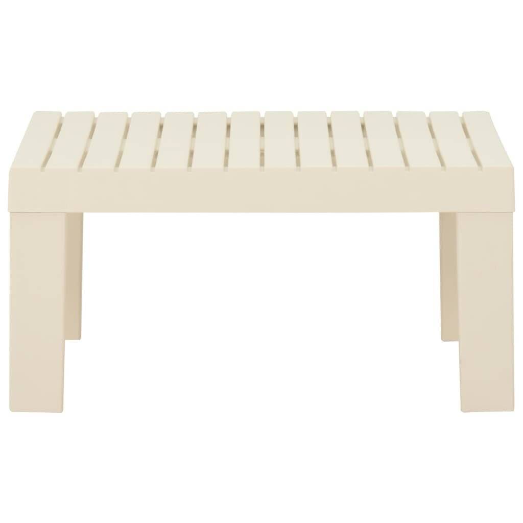 Lounge-Gartentisch Kunststoff Weiß-3