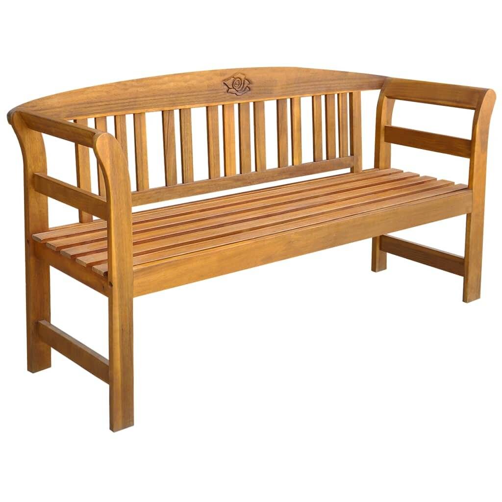 Gartenbank 157 cm Massivholz Akazie-5