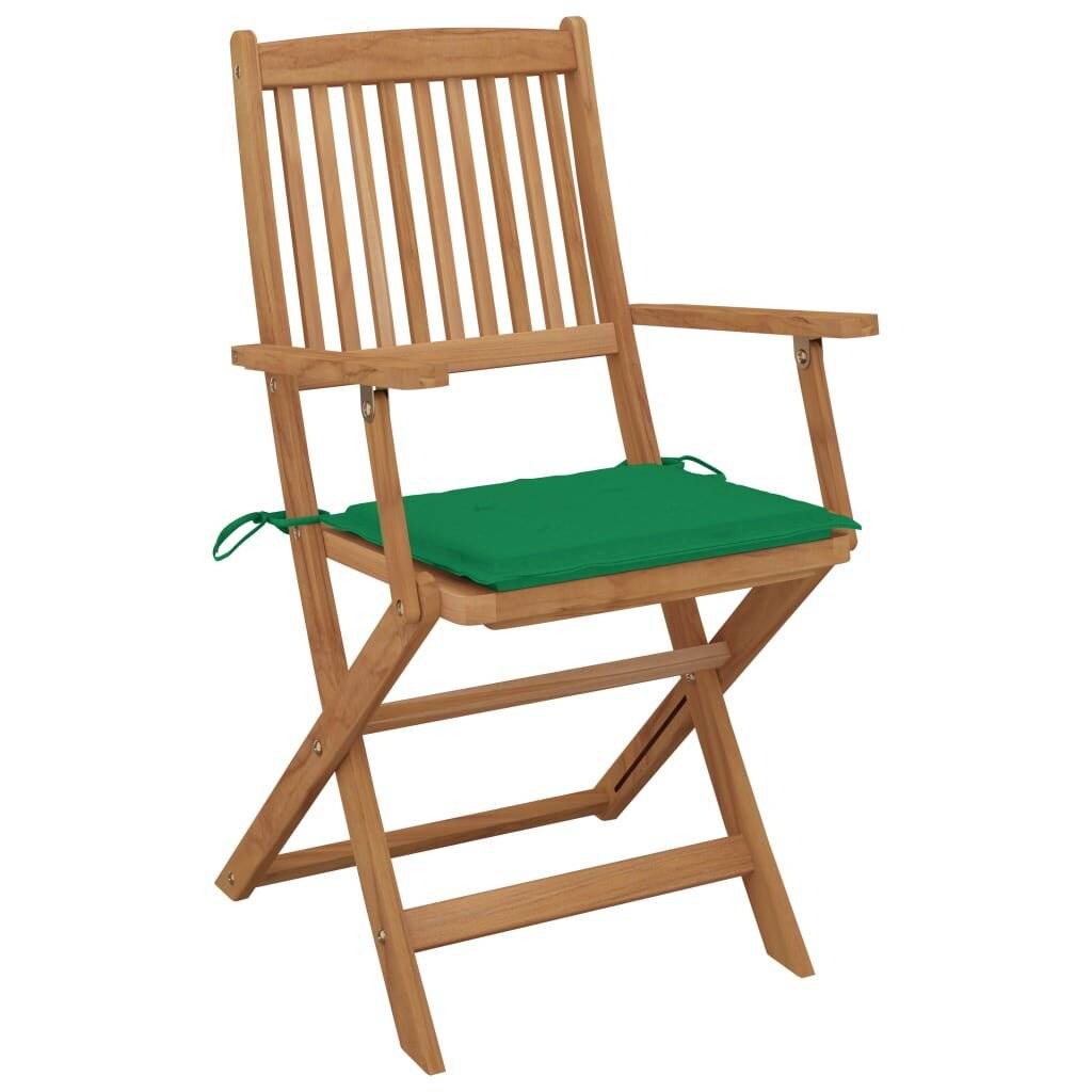 Klappbare Gartenstühle 4 Stk. mit Kissen Massivholz Akazie-1