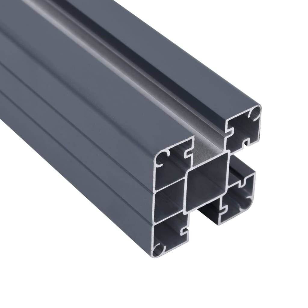 Zaunpfosten 3 Stk. Dunkelgrau 185 cm Aluminium-5