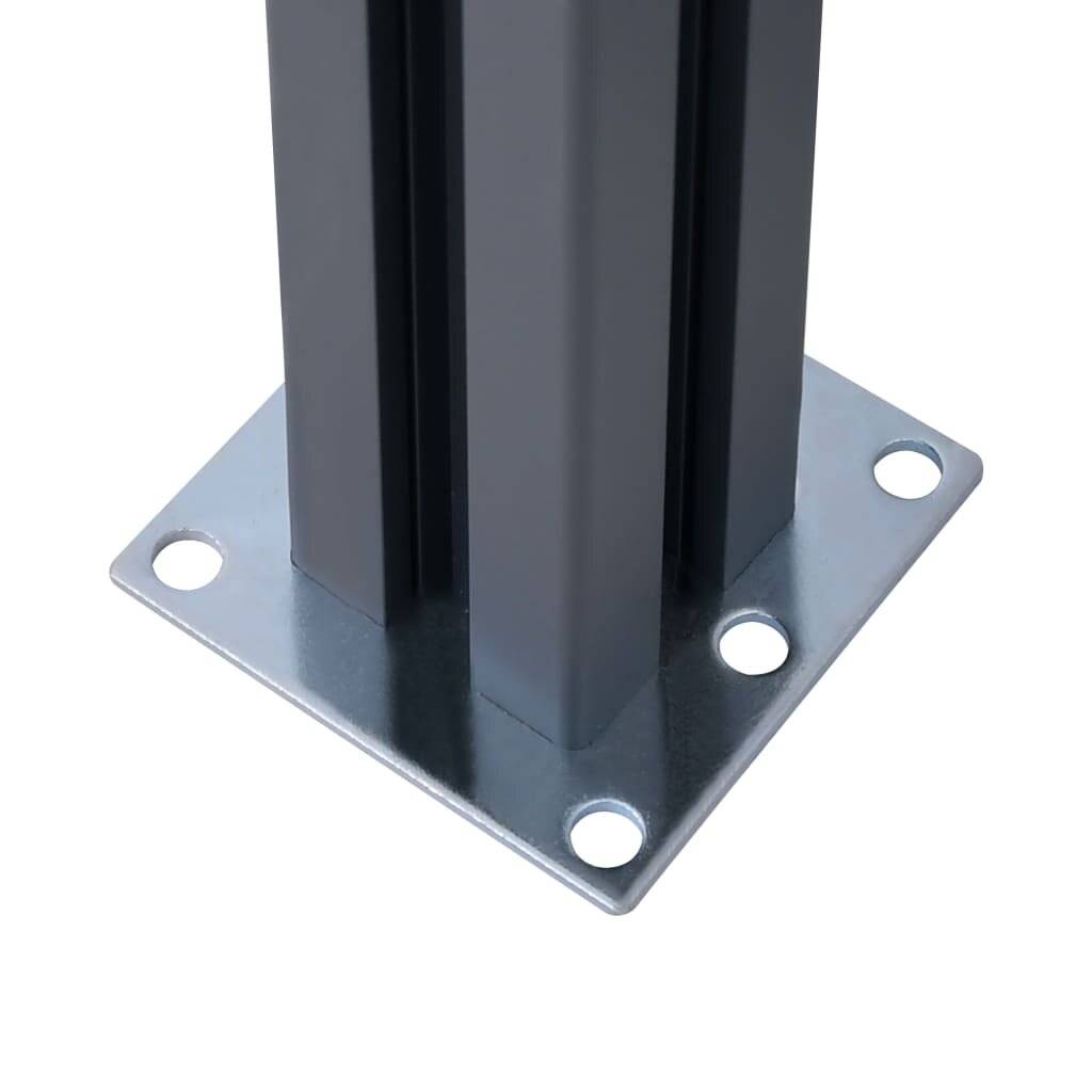 Zaunpfosten 3 Stk. Dunkelgrau 185 cm Aluminium-6