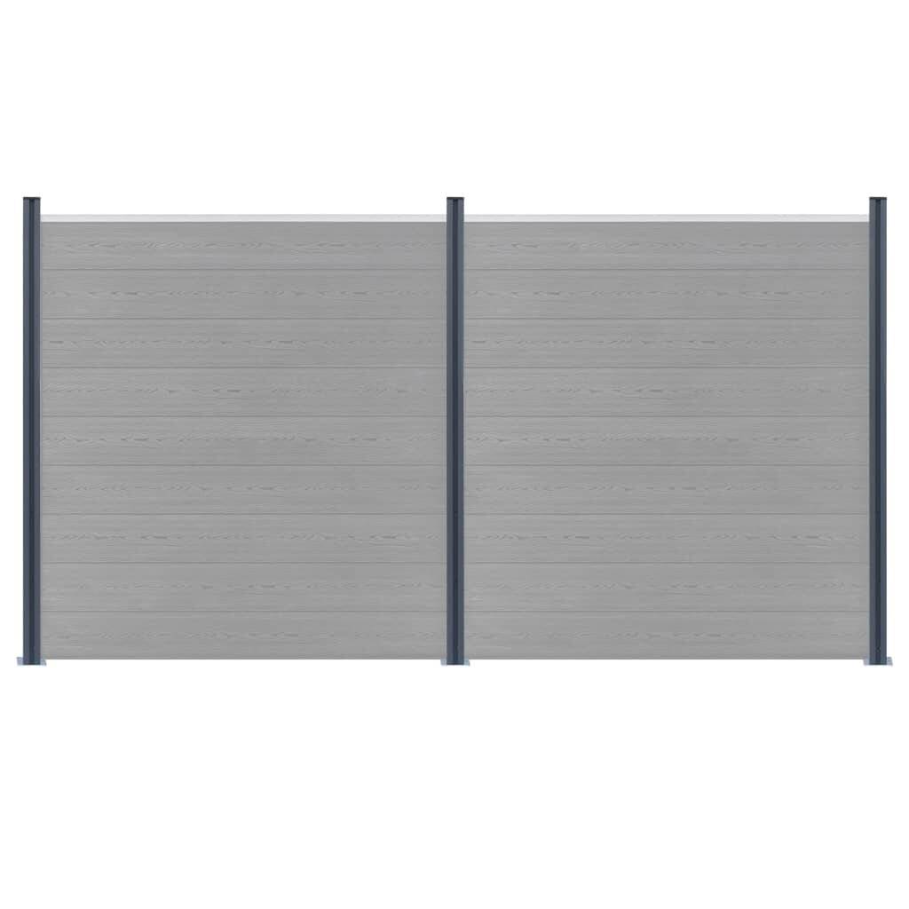 Zaunpfosten 3 Stk. Dunkelgrau 185 cm Aluminium-1