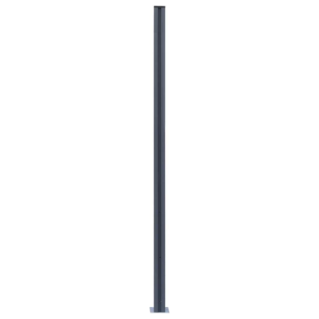 Zaunpfosten 3 Stk. Dunkelgrau 185 cm Aluminium-3