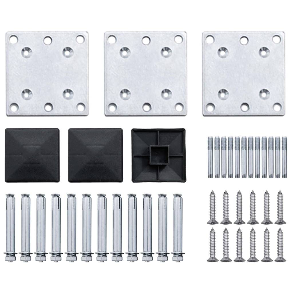 Symbolbild für Zaunpfosten 3 Stk. Dunkelgrau 185 cm Aluminium