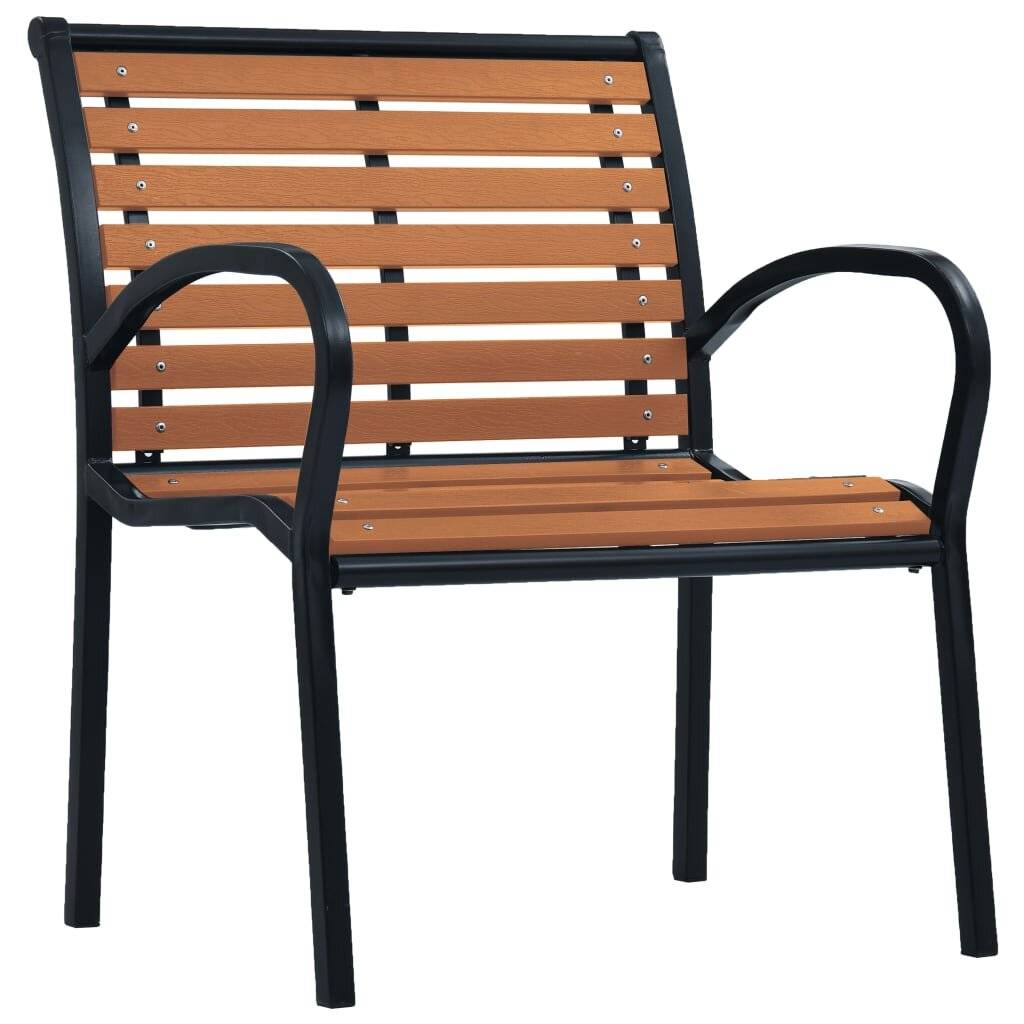 Gartenstühle 2 Stk. Stahl und WPC Schwarz und Braun-1
