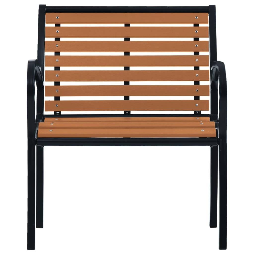 Gartenstühle 2 Stk. Stahl und WPC Schwarz und Braun-2