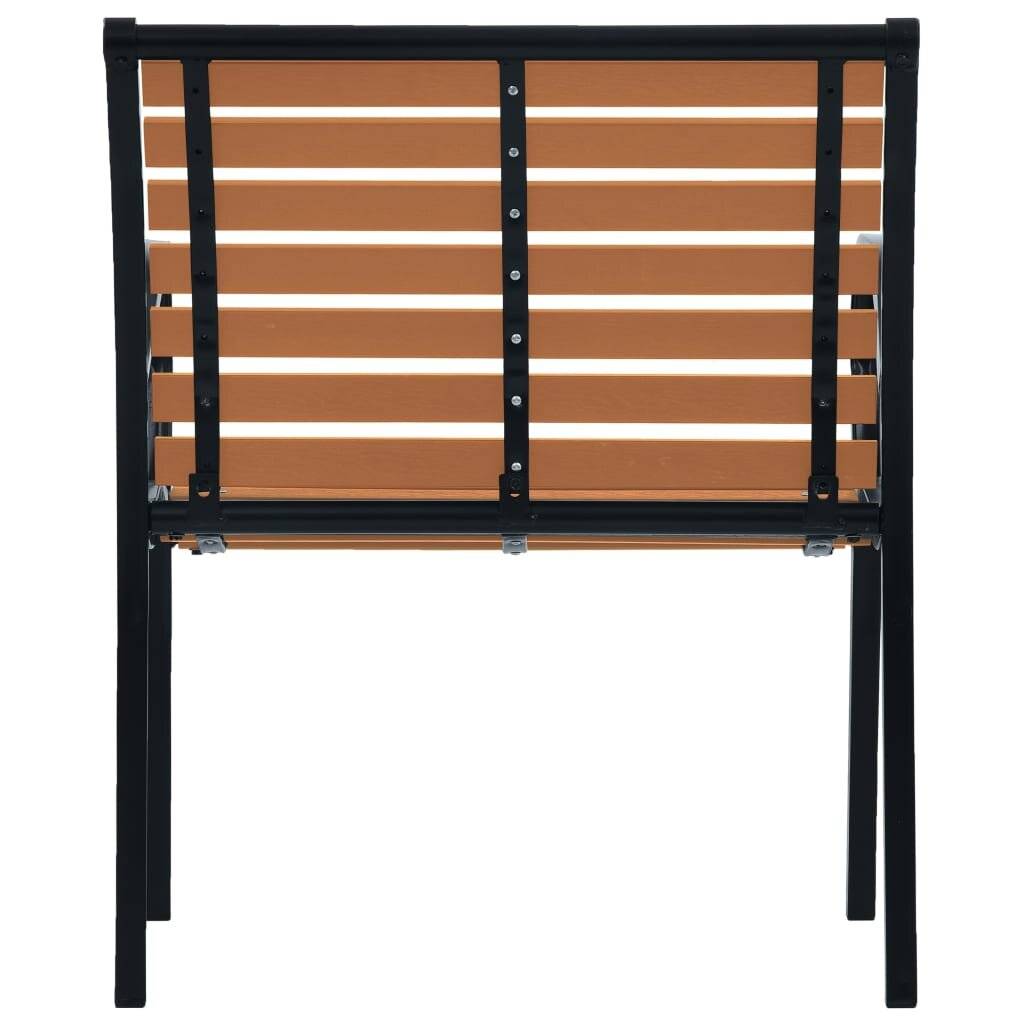 Gartenstühle 2 Stk. Stahl und WPC Schwarz und Braun-4