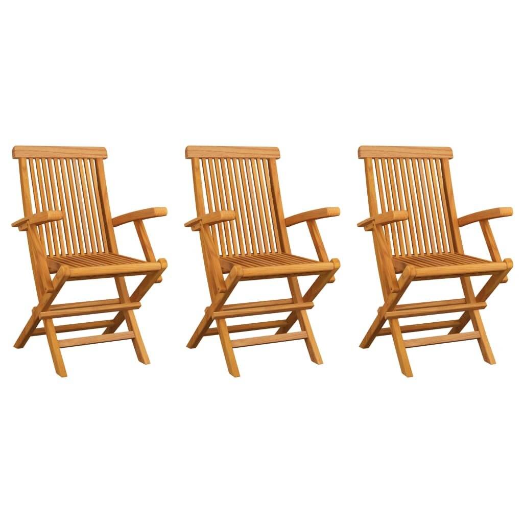 Gartenstühle 3 Stk. Massivholz Teak-0