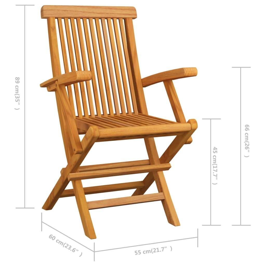 Gartenstühle 3 Stk. Massivholz Teak-4