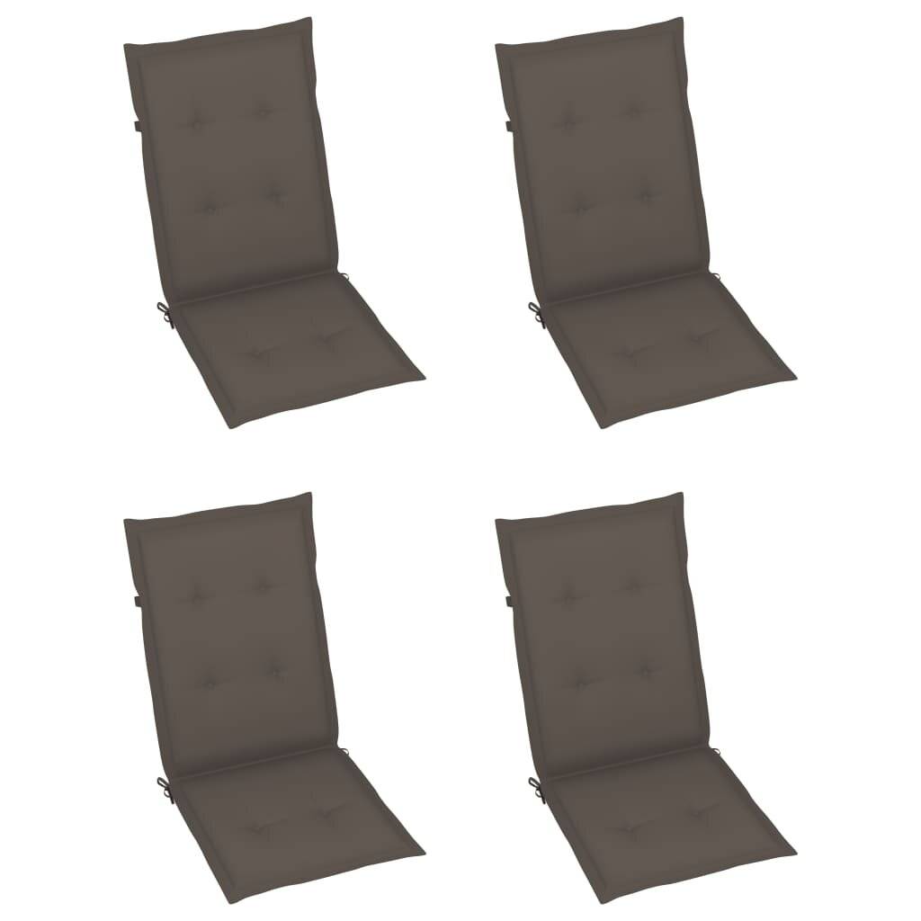 Verstellbare Gartenstühle 3 Stk. mit Auflagen Massivholz Akazie-5