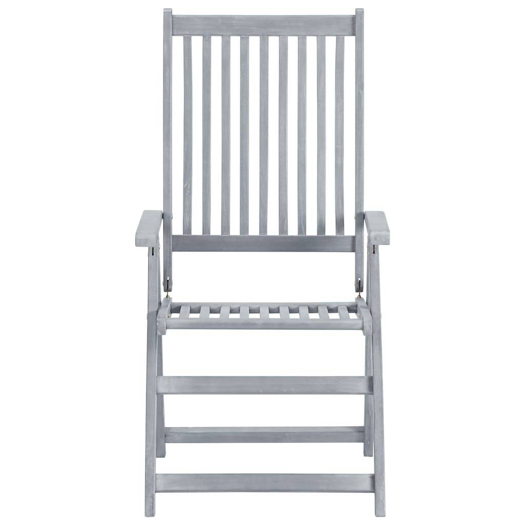 Verstellbare Gartenstühle 3 Stk. mit Auflagen Massivholz Akazie-3