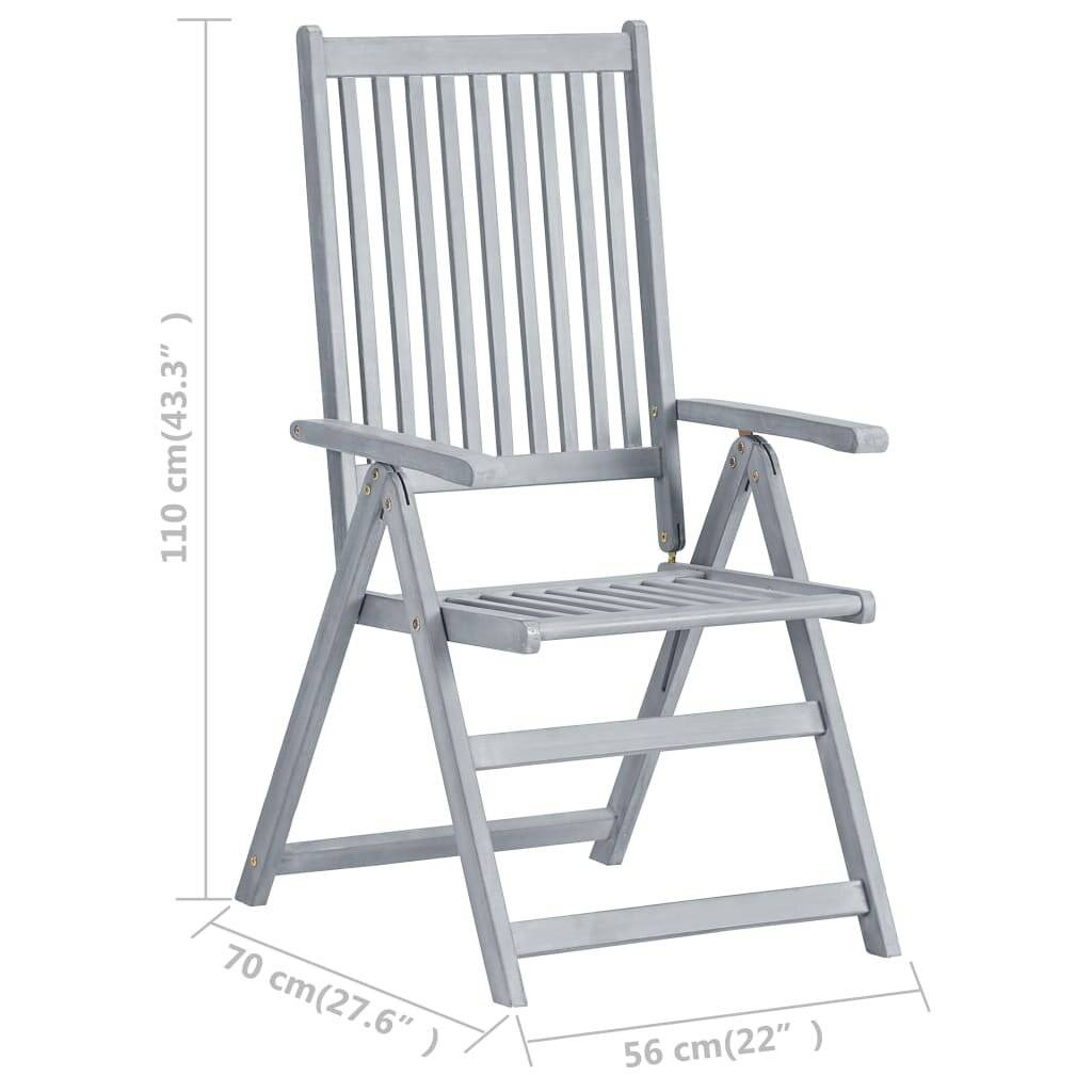 Symbolbild für Verstellbare Gartenstühle 3 Stk. mit Auflagen Massivholz Akazie