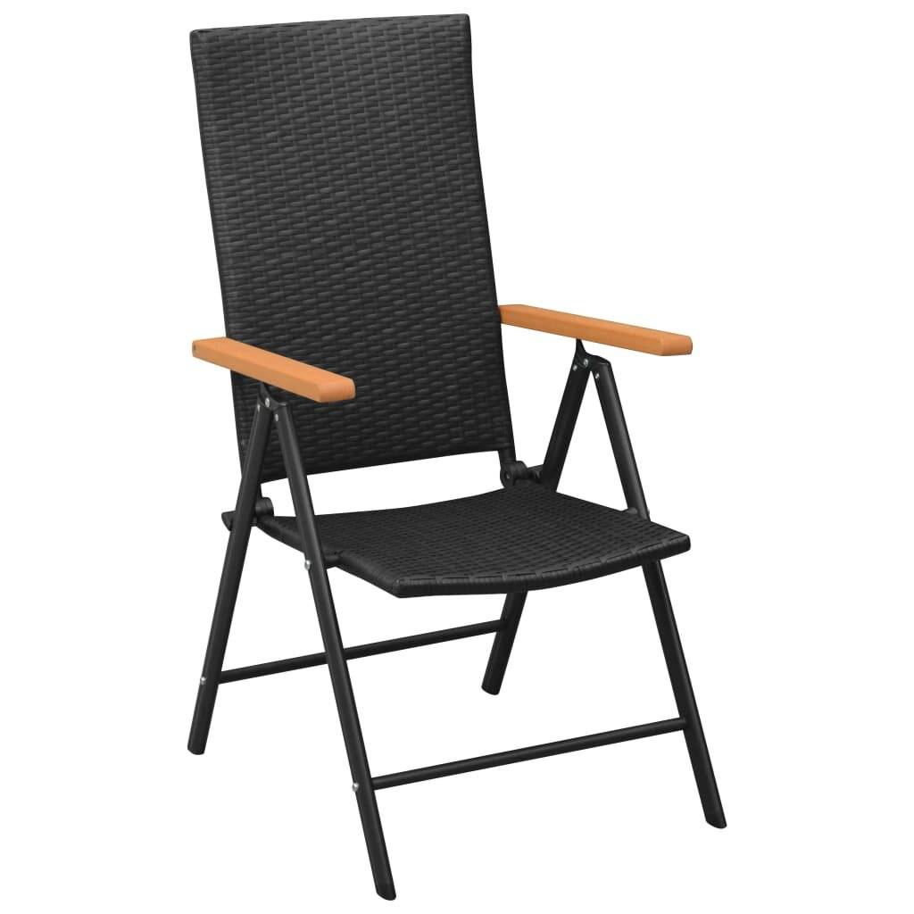 Gartenstühle 4 Stk. Poly Rattan Schwarz-1
