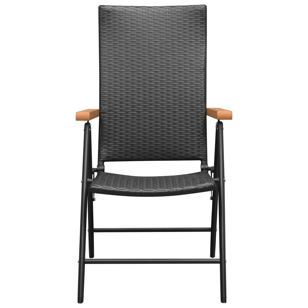 Gartenstühle 4 Stk. Poly Rattan Schwarz-2
