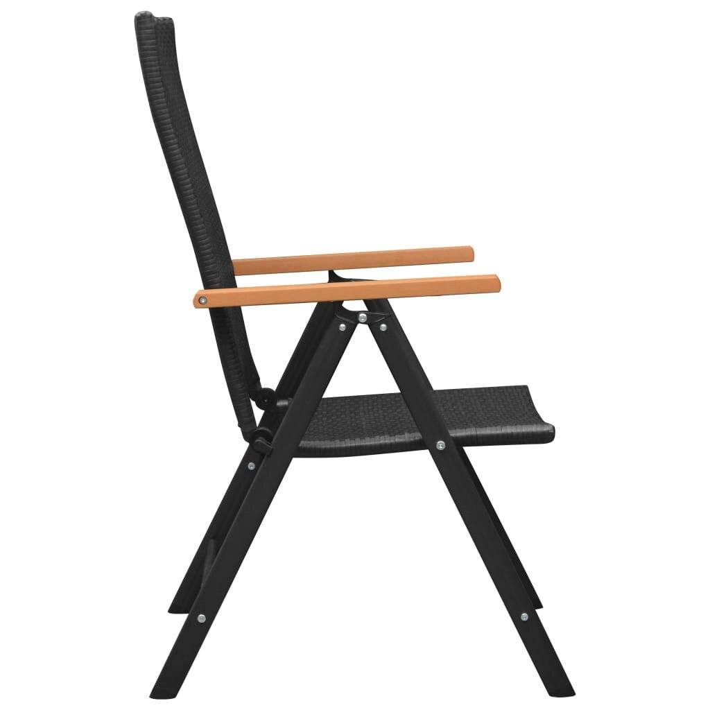 Gartenstühle 4 Stk. Poly Rattan Schwarz-3