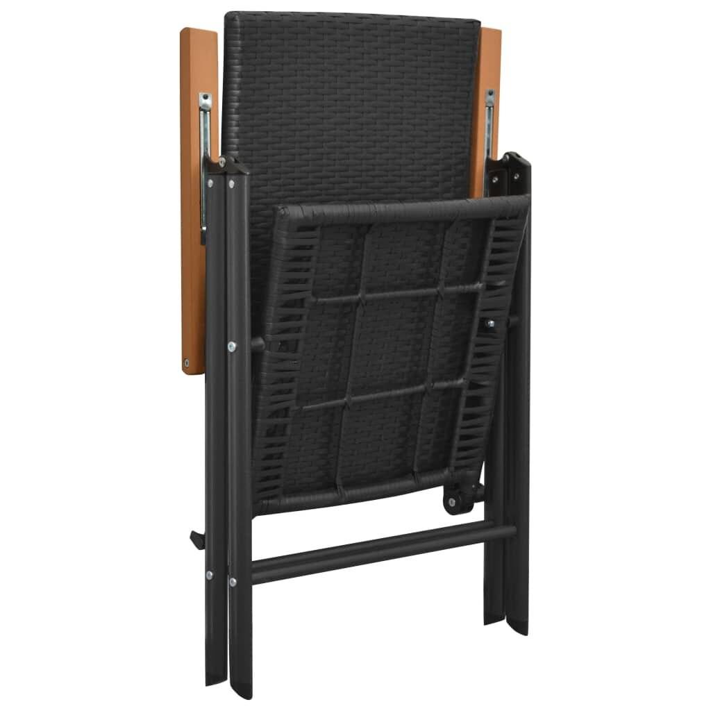 Gartenstühle 4 Stk. Poly Rattan Schwarz-4