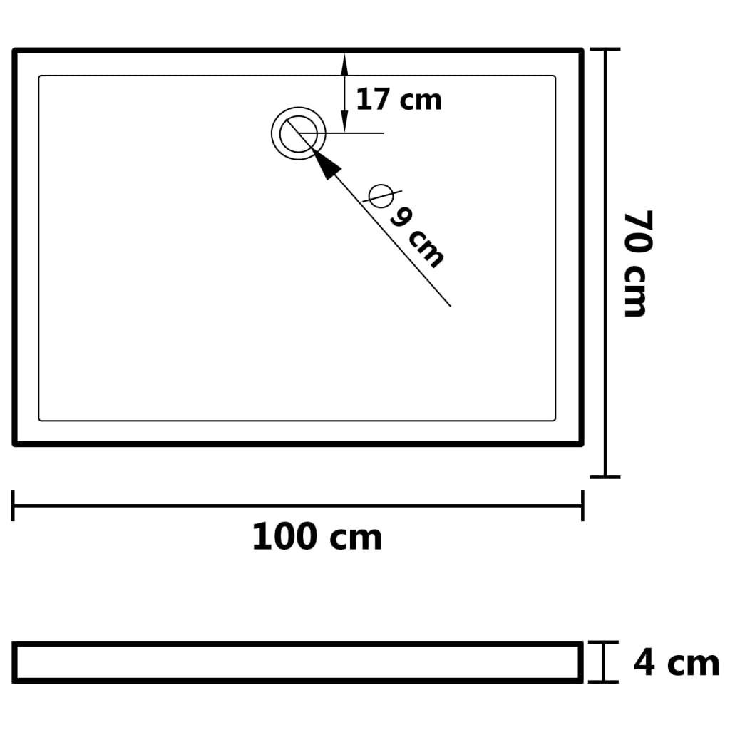 Duschwanne Anti-Rutsch Weiß 70x100x4 cm ABS-6