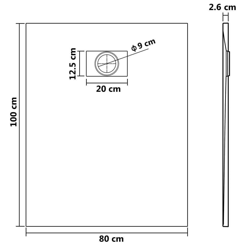 Symbolbild für vidaXL Duschwanne SMC Braun 100x80 cm