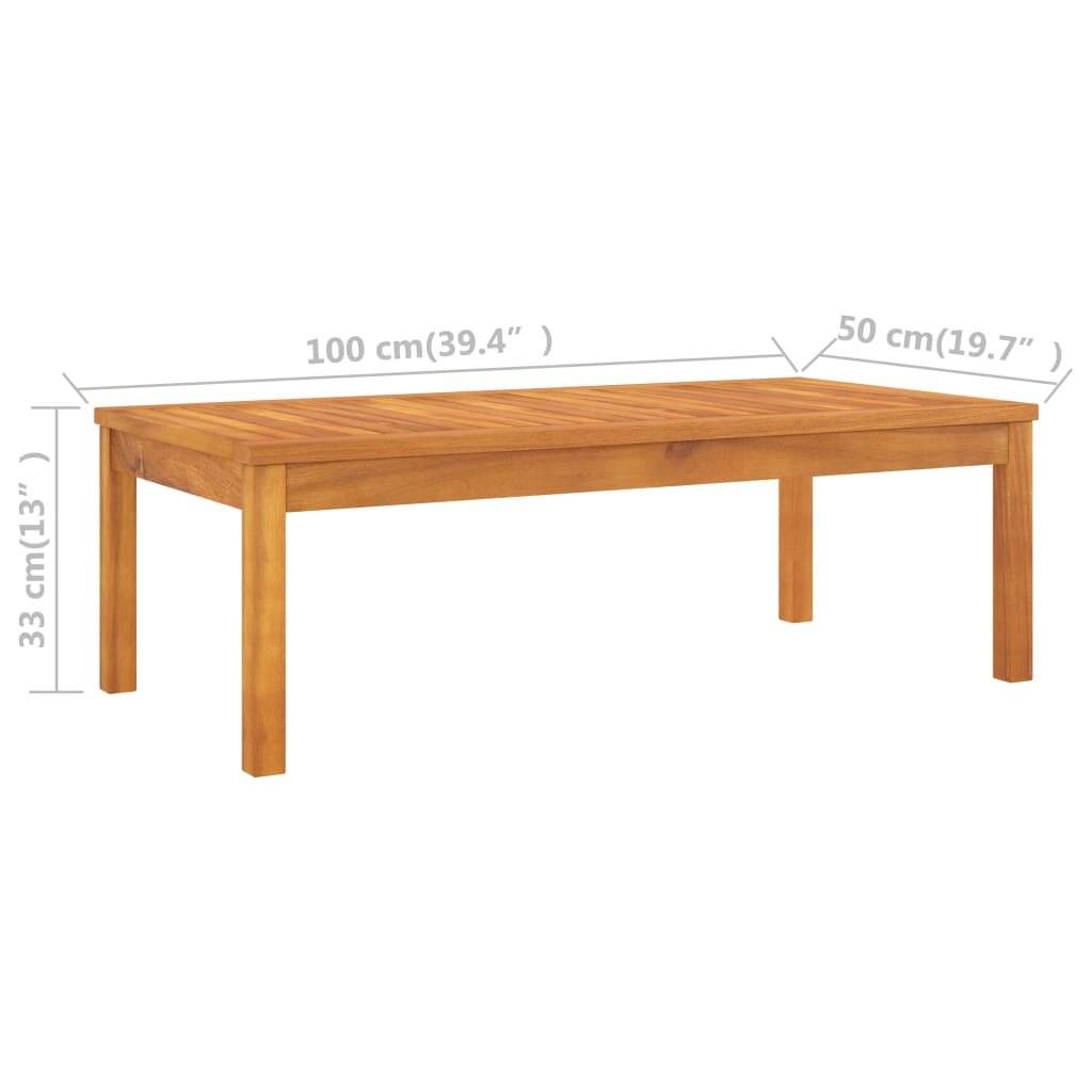 vidaXL Couchtisch 100x50x33 cm Massivholz Akazie-5