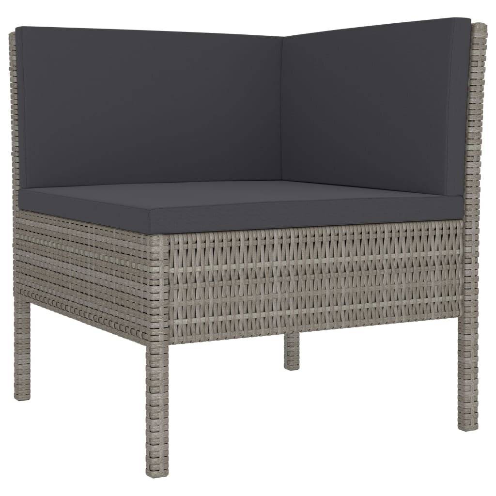 10-tlg. Garten-Lounge-Set mit Auflagen Poly Rattan Grau-2
