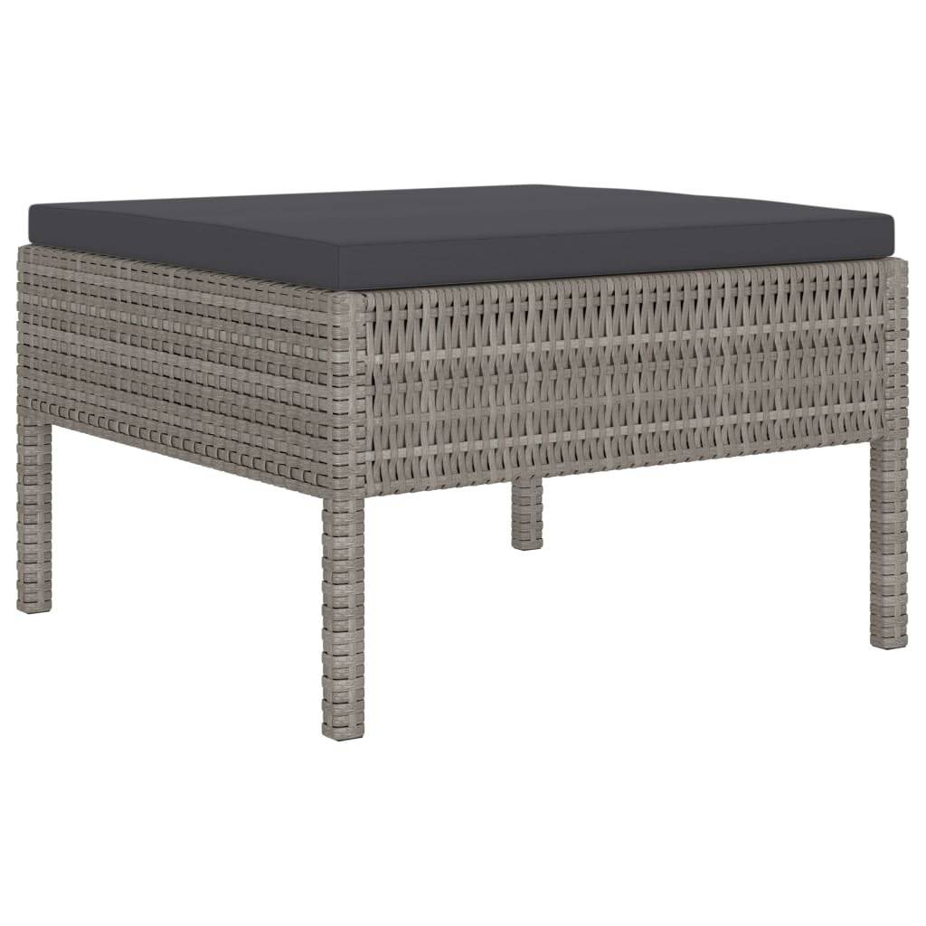 10-tlg. Garten-Lounge-Set mit Auflagen Poly Rattan Grau-4