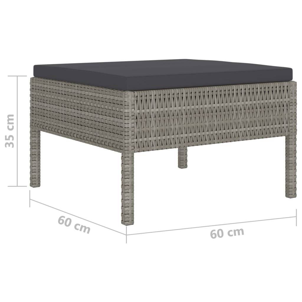 Symbolbild für 10-tlg. Garten-Lounge-Set mit Auflagen Poly Rattan Grau