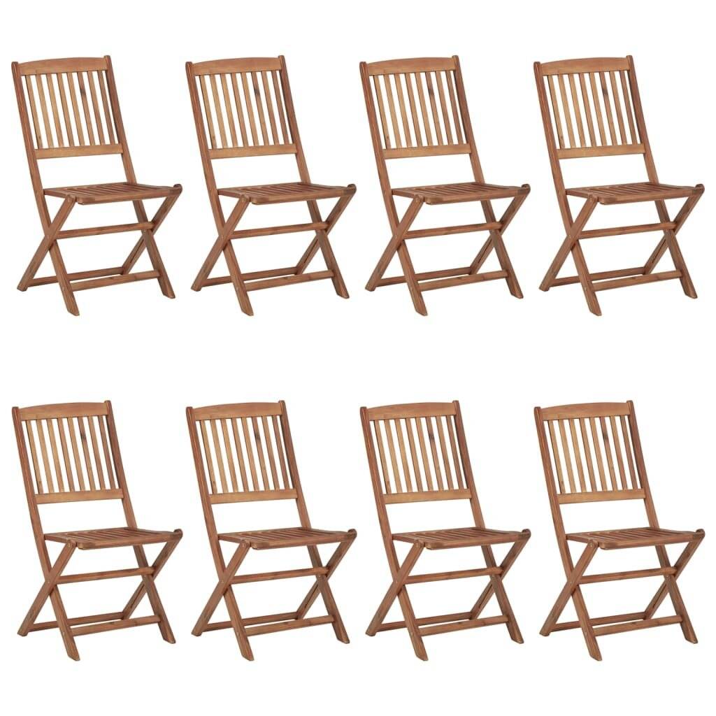 Klappbare Gartenstühle 8 Stk. mit Kissen Massivholz Akazie-1