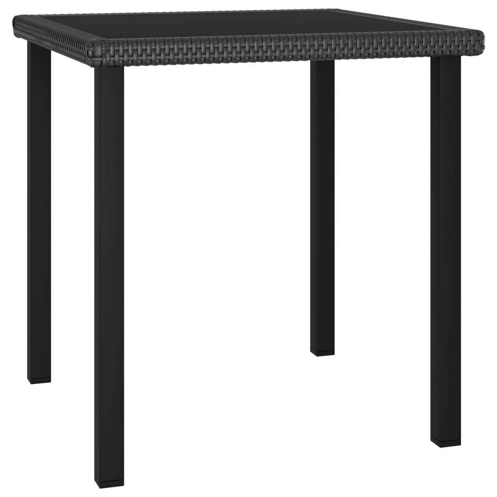 vidaXL Garten-Esstisch Schwarz 70x70x73 cm Poly Rattan-4
