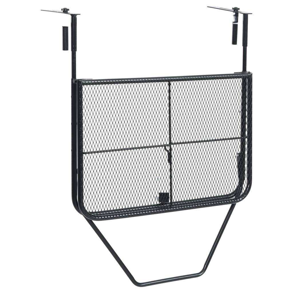 vidaXL Balkontisch Schwarz 60x40 cm Stahl-5