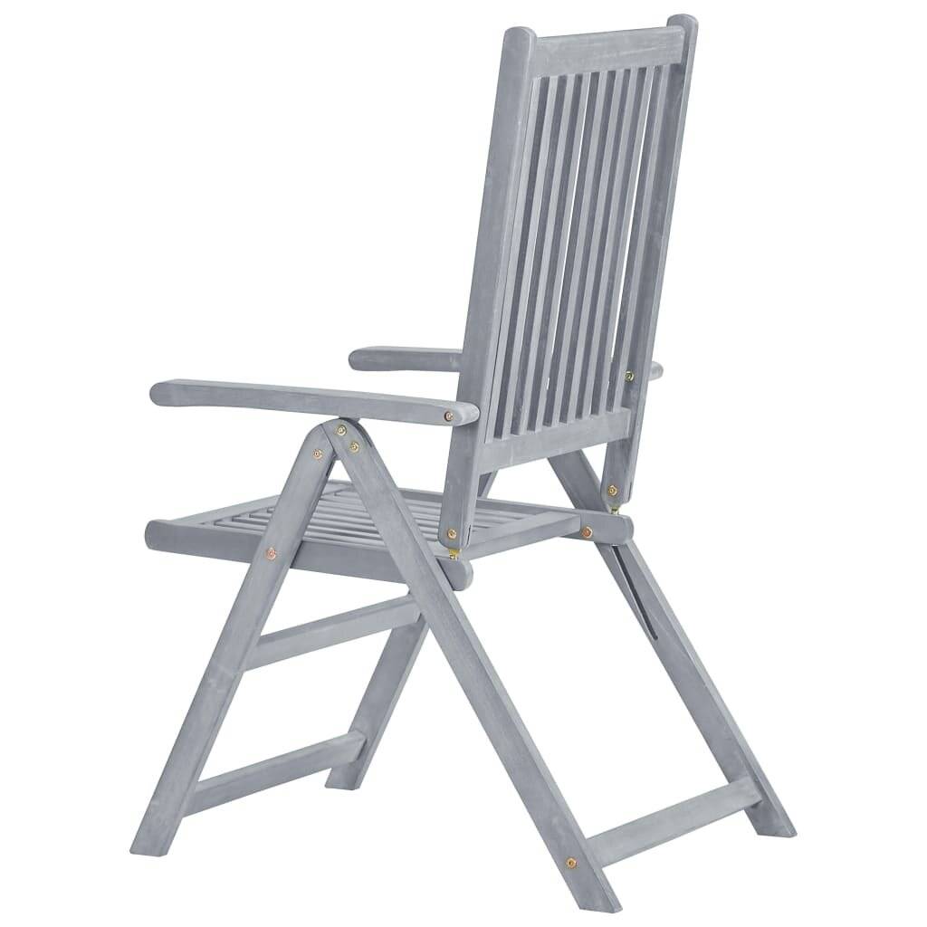 Verstellbare Gartenstühle mit Auflagen 8 Stk. Grau Akazienholz-6