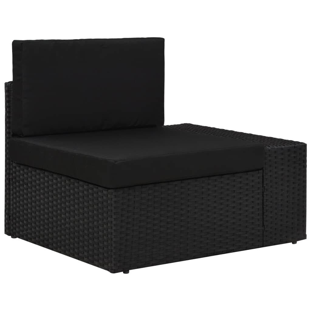 5-tlg. Garten-Lounge-Set Poly Rattan Schwarz-6