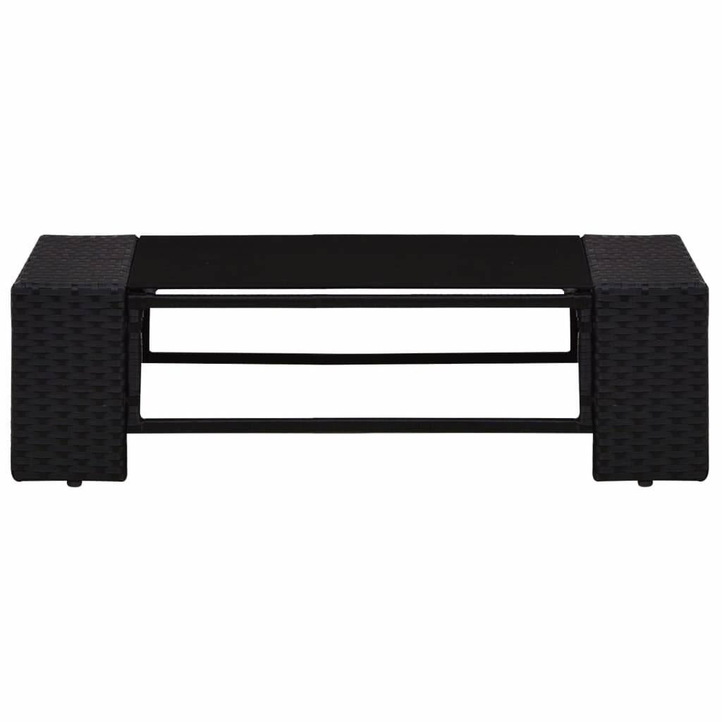5-tlg. Garten-Lounge-Set Poly Rattan Schwarz-3