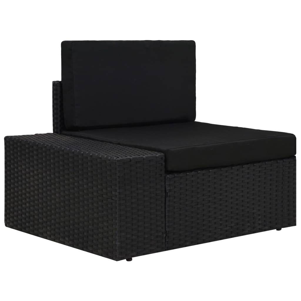 5-tlg. Garten-Lounge-Set Poly Rattan Schwarz-4
