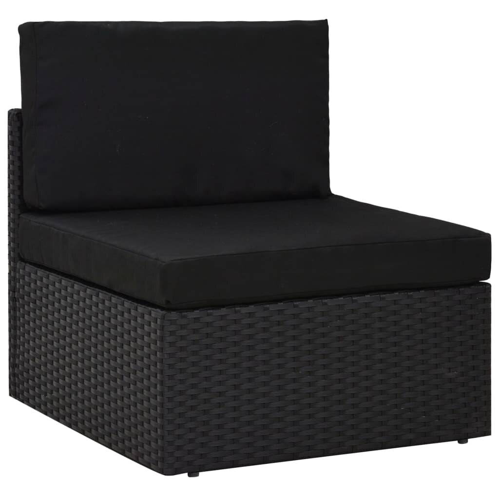 Symbolbild für 5-tlg. Garten-Lounge-Set Poly Rattan Schwarz