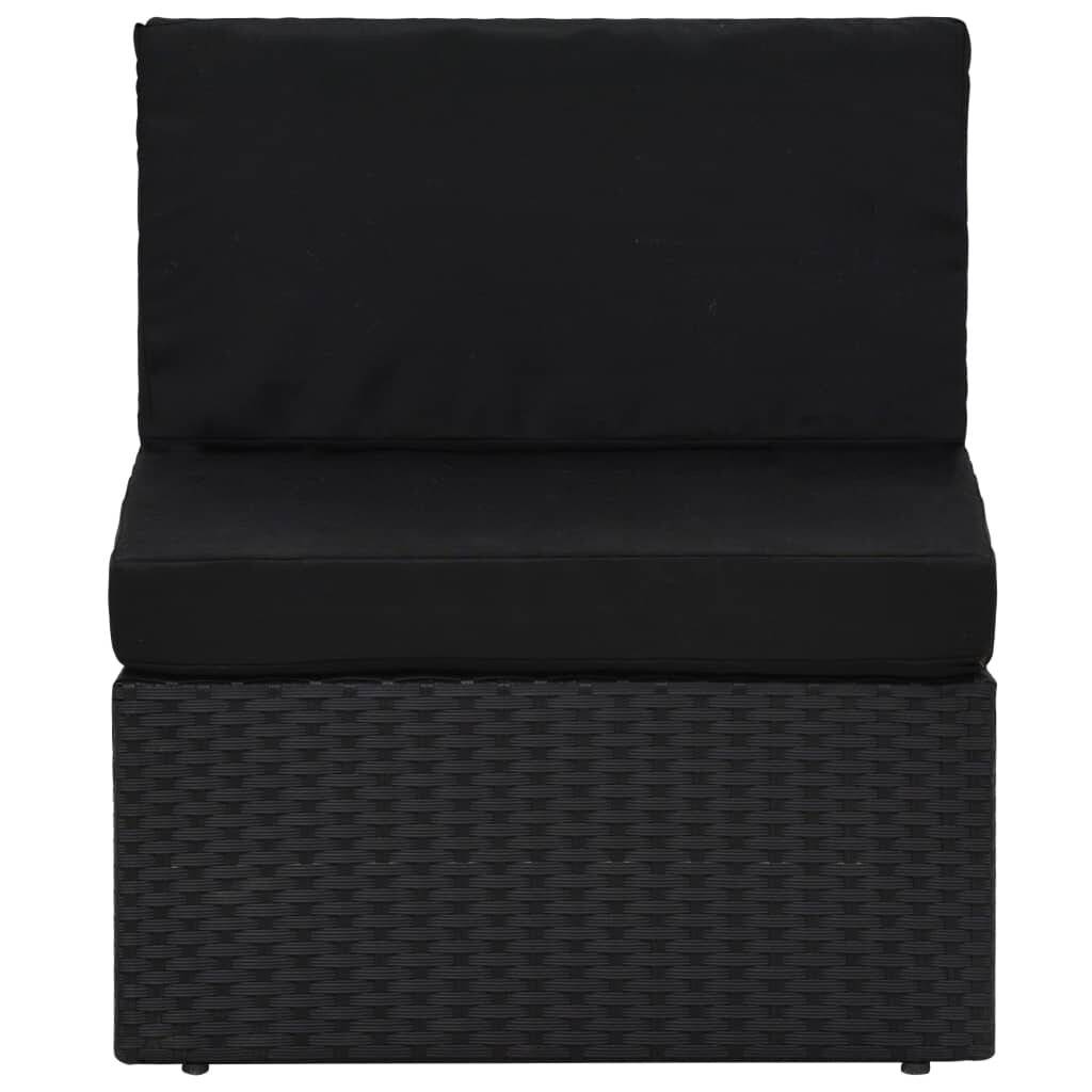 Symbolbild für 5-tlg. Garten-Lounge-Set Poly Rattan Schwarz