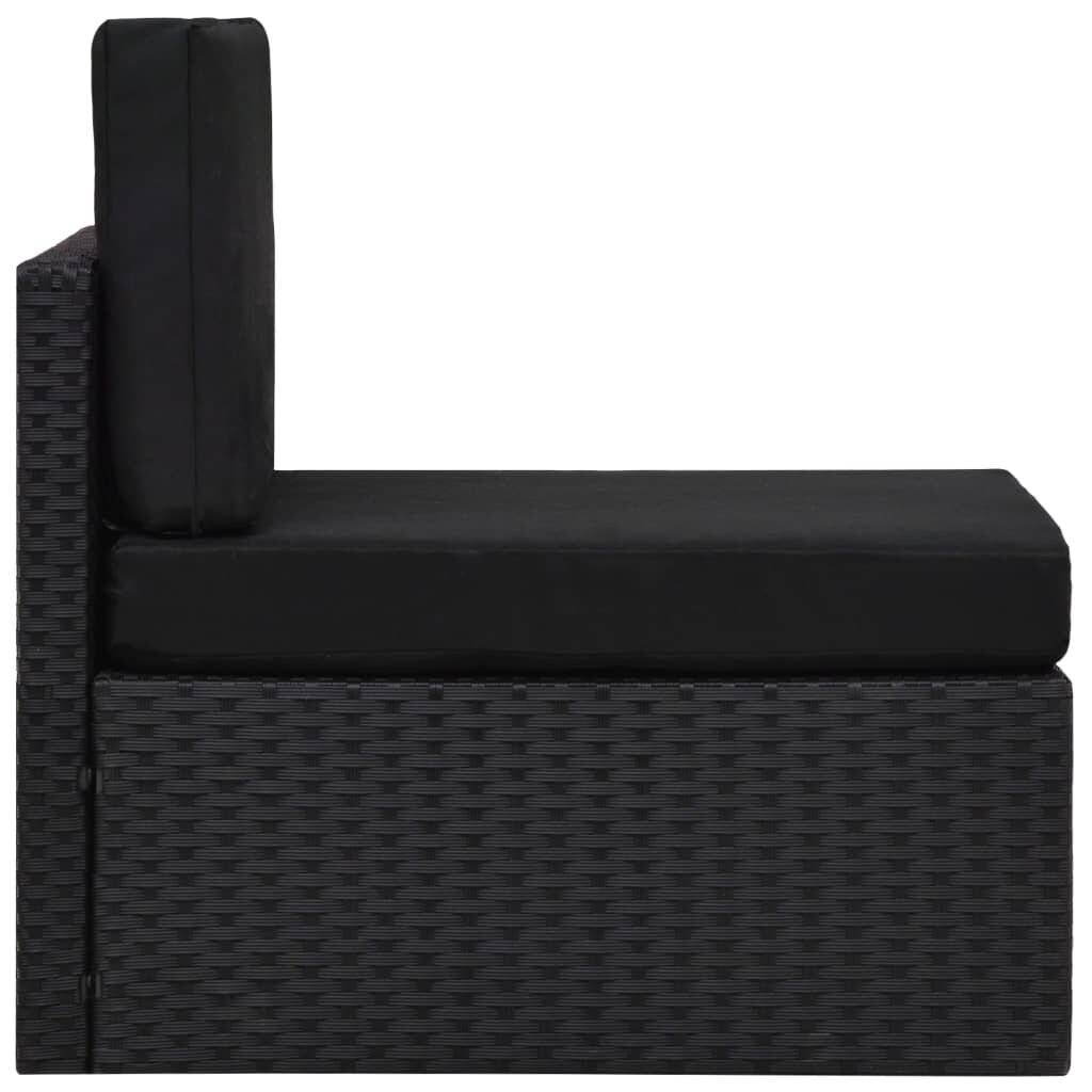 Symbolbild für 5-tlg. Garten-Lounge-Set Poly Rattan Schwarz