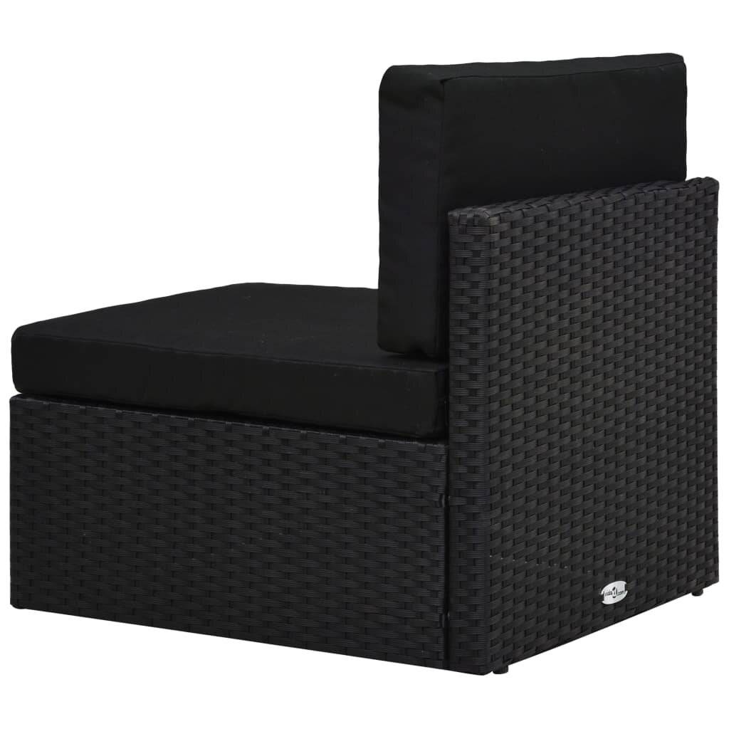 Symbolbild für 5-tlg. Garten-Lounge-Set Poly Rattan Schwarz
