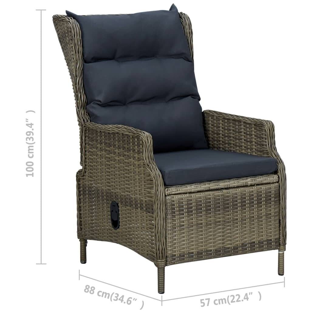 Symbolbild für vidaXL Verstellbarer Gartensessel mit Auflagen Poly Rattan Braun
