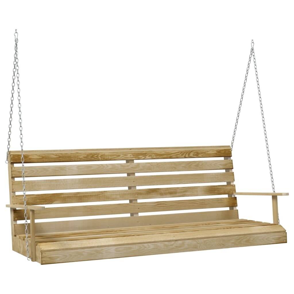 Hollywoodschaukel Kiefernholz Imprägniert 155x65x60 cm-1