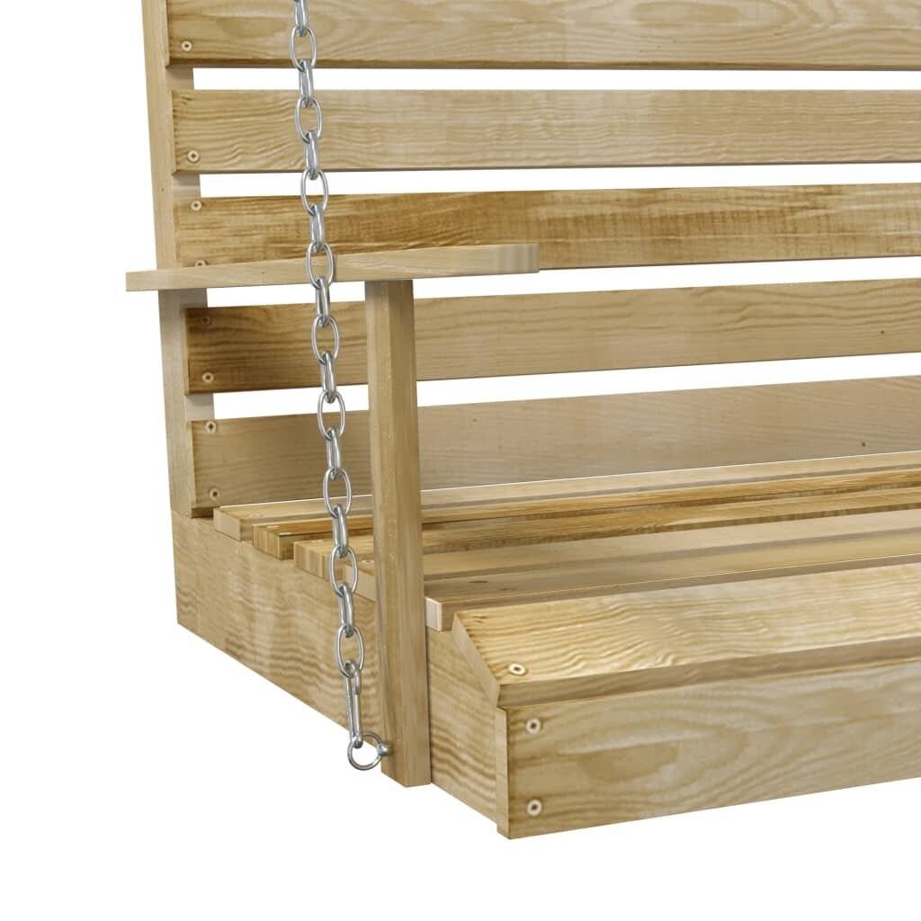 Hollywoodschaukel Kiefernholz Imprägniert 155x65x60 cm-4