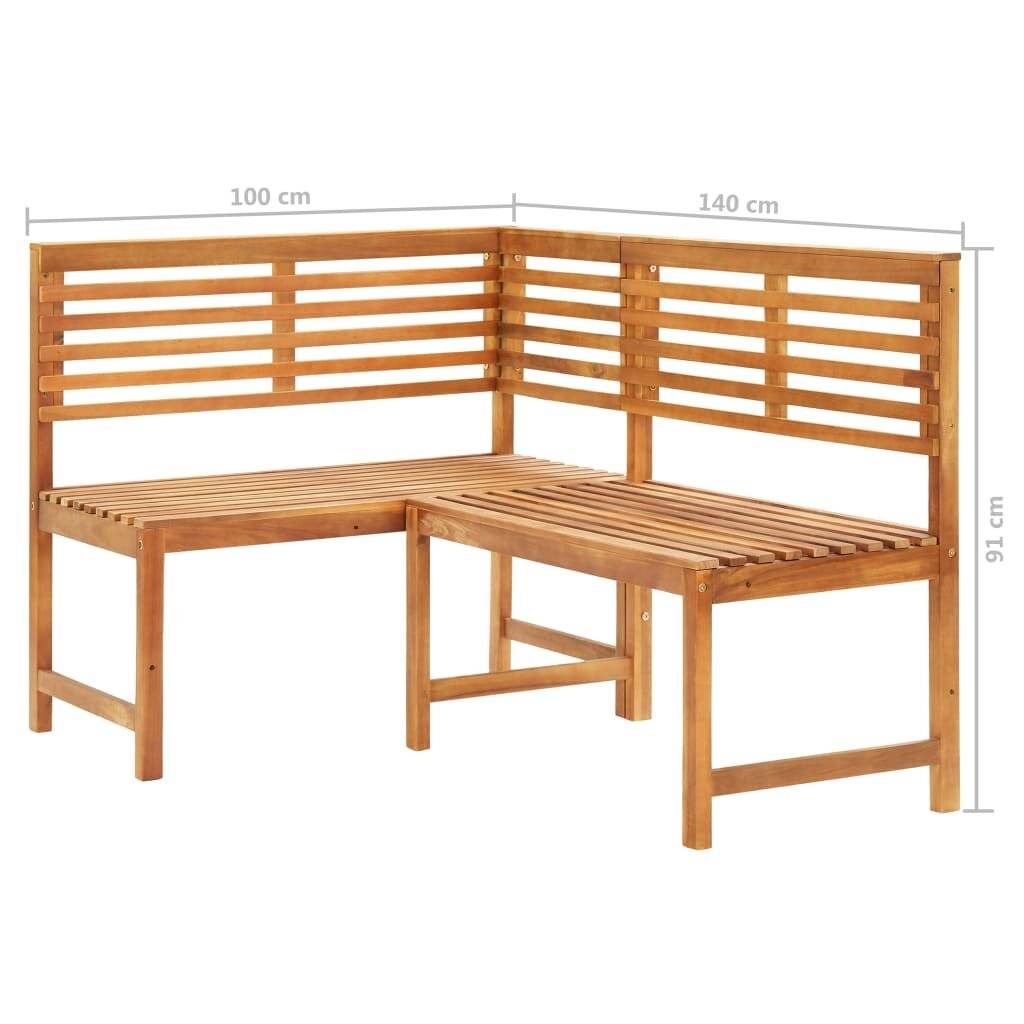 Symbolbild für vidaXL Garten-Eckbank 140 cm Massivholz Akazie