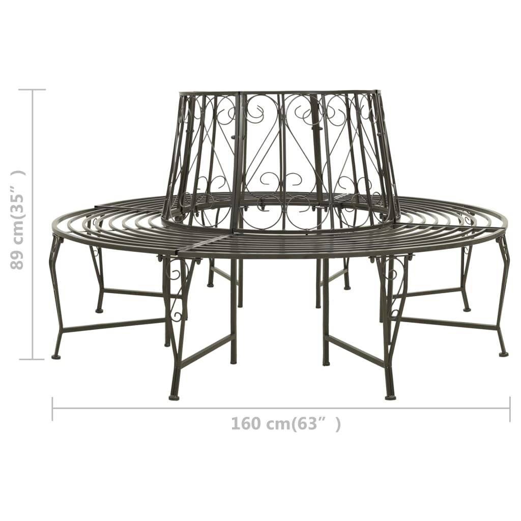 vidaXL Baumbank 160 cm Stahl-6